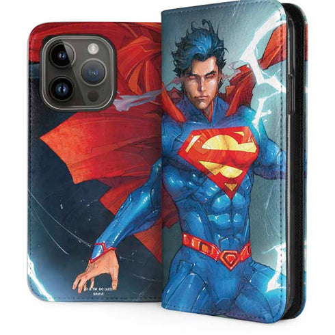 DC Comics Superman Heat Vision iPhone 15 Pro Folio Case